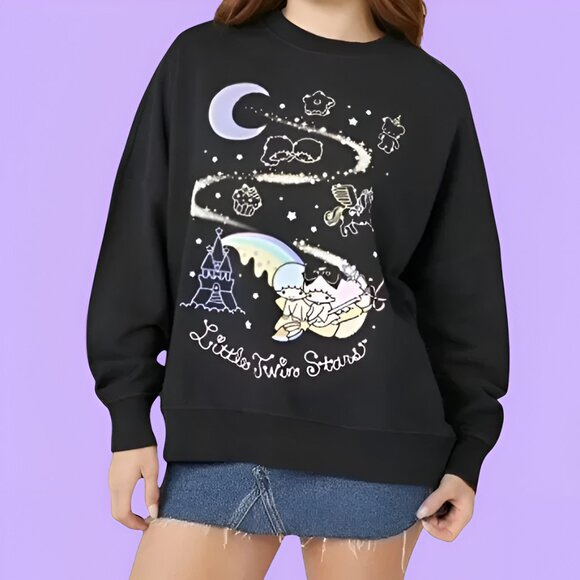 Forever 21 Little Twin Stars Sweater Blue Size XS / M - Picture 1 of 7